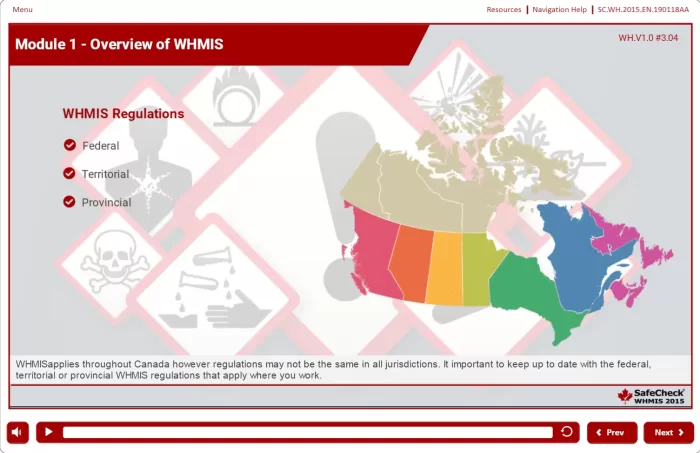 an informational image showing module 1 an overview of whmis