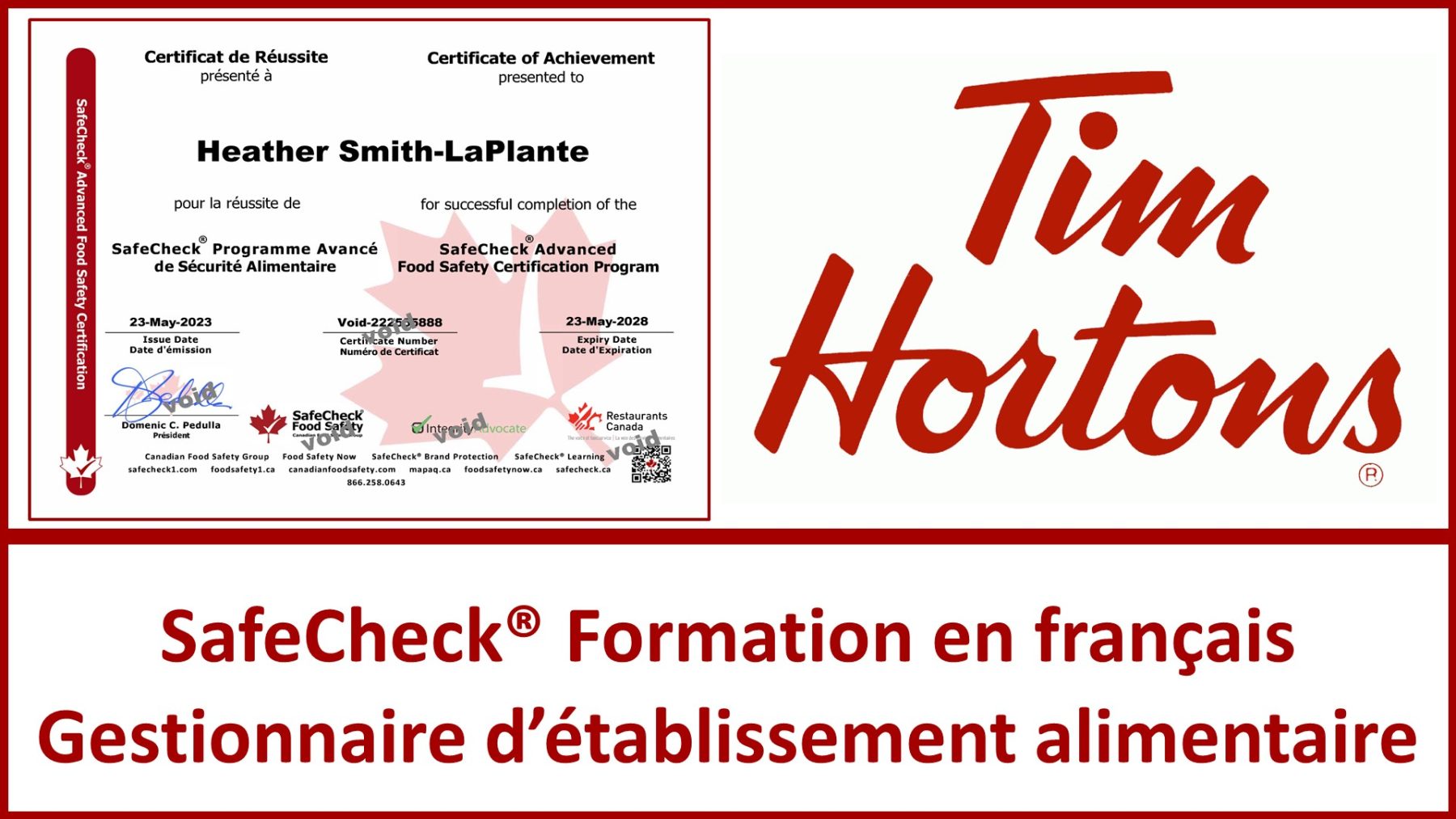 SafeCheck® Gestionnaire d’établissement Alimentaire avancée en ligne