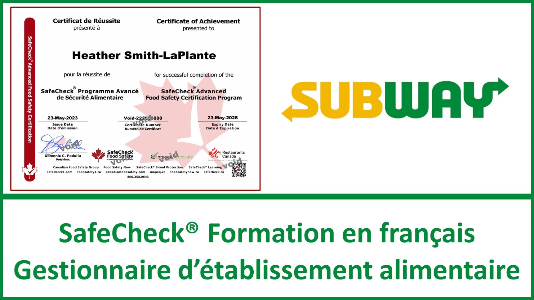 SafeCheck® Gestionnaire d’établissement Alimentaire avancée en ligne