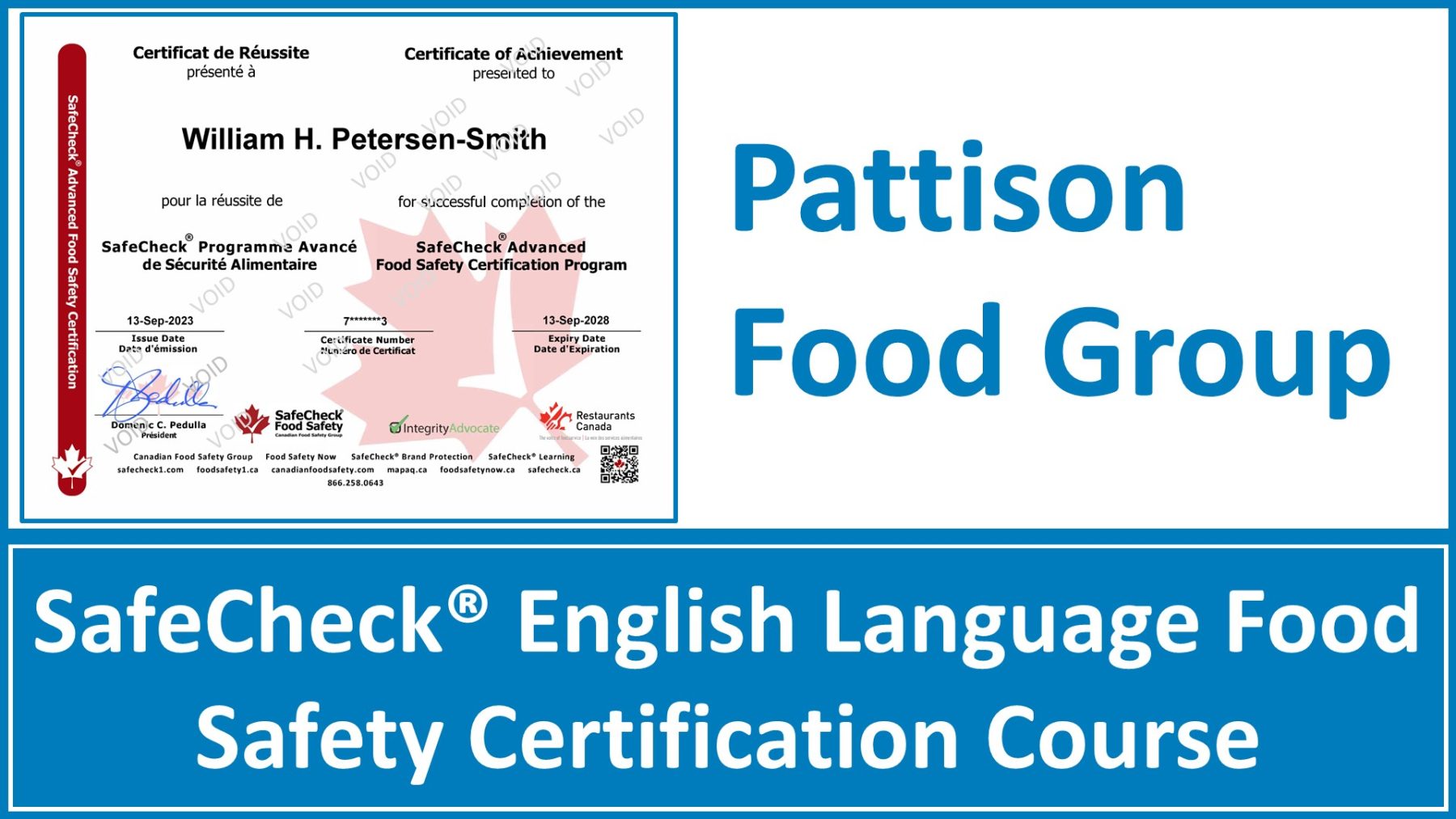 Approved Food Safety Certification Course - PFG Pattison Food Group